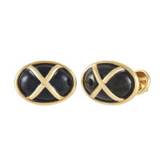 Tiffany & Co. Tiffany 18K Yellow Gold Enamel Cufflinks