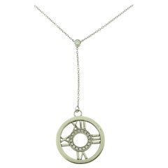 Tiffany & Co. Tiffany Atlas Diamond Circle Roman Numeral Gold Necklace Pendant