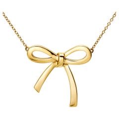 Tiffany & Co. Tiffany Bow 18k Yellow Gold Large Model Pendant Necklace