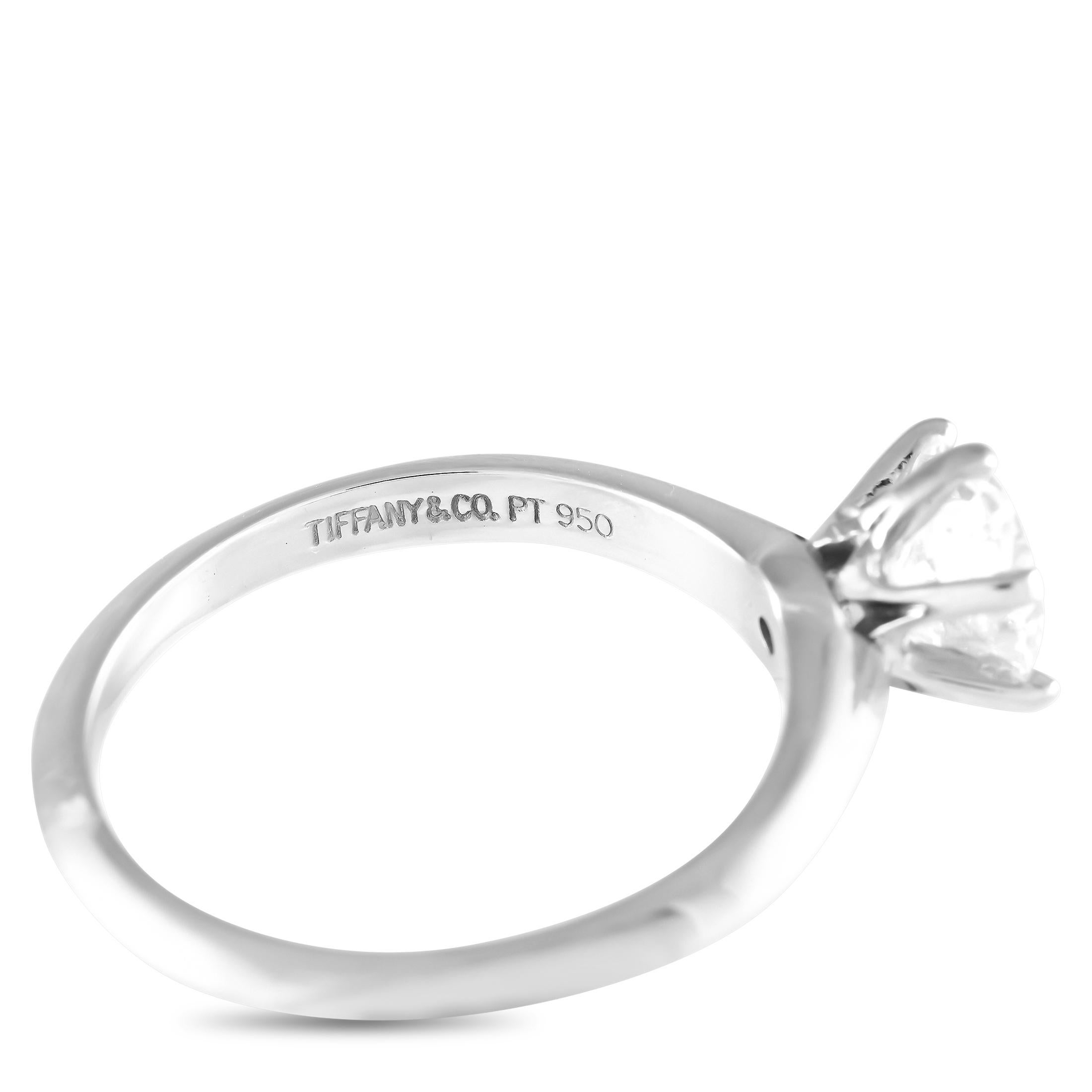 Tiffany & Co. Tiffany & Co. Anillo de platino con diamantes de 1,10 ct TI23-110624 en Excelente Estado en Southampton, PA
