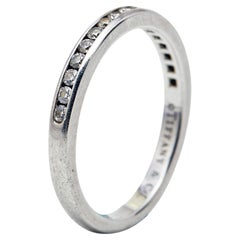 Tiffany & Co. Tiffany Diamond Platinum Wedding Band Ring Size 49