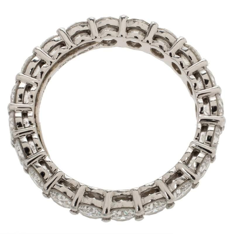 Contemporain Tiffany & Co. Tiffany Embrace Diamond Platinum Eternity Band Ring 46 en vente
