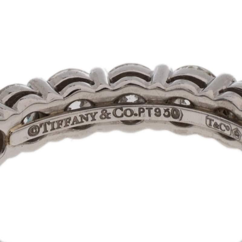 Women's Tiffany & Co. Tiffany Embrace Diamond Platinum Eternity Band Ring 46 For Sale