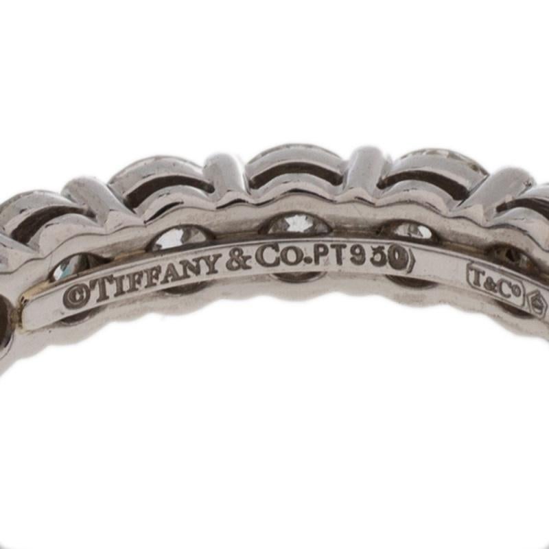 Contemporary Tiffany & Co. Tiffany Embrace Diamond Platinum Eternity Band Ring 46