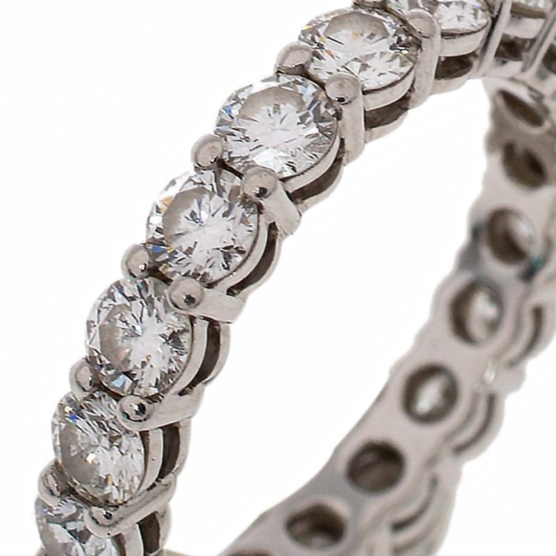Tiffany & Co. Tiffany Embrace Diamond Platinum Eternity Band Ring 46 In Good Condition In Dubai, Al Qouz 2