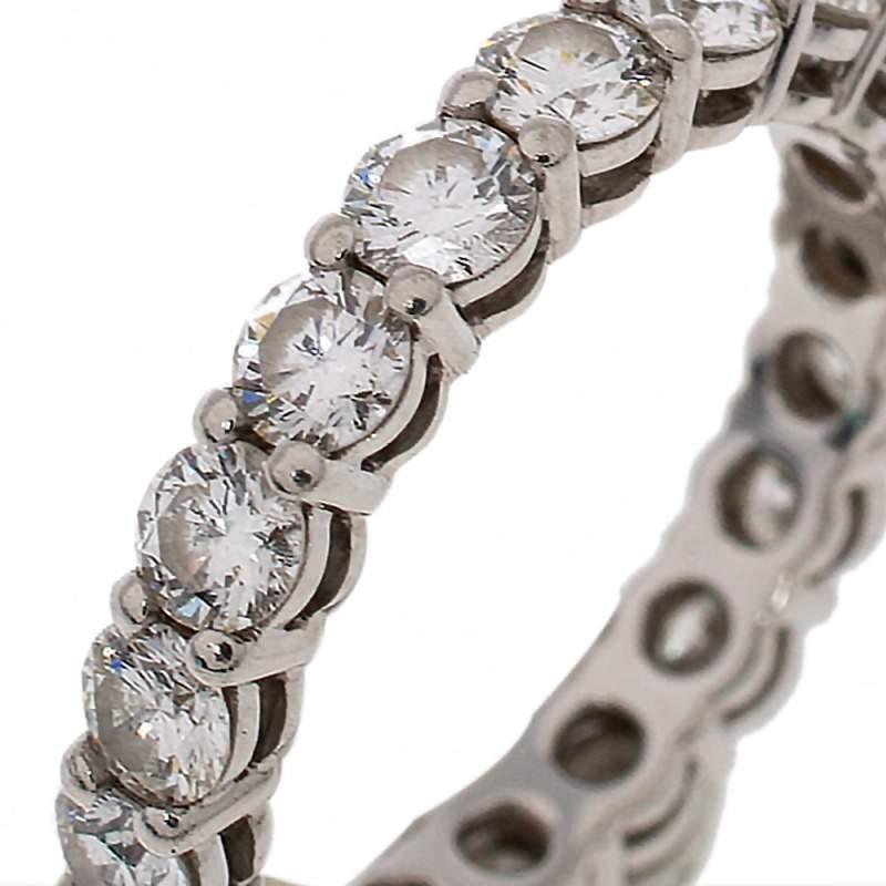 Tiffany & Co. Tiffany Embrace Diamond Platinum Eternity Band Ring 46 en vente 1