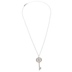 Tiffany & Co. Tiffany Enchant Diamond Platinum & 18K Gold Quatra Heart Key Penda