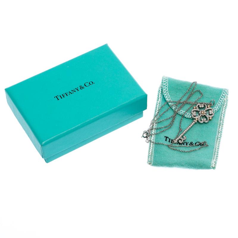 Women's Tiffany & Co. Tiffany Enchant Diamond Platinum & 18K Gold Quatra Heart Key Penda