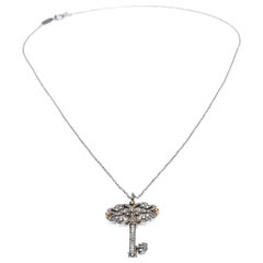 Tiffany & Co. Tiffany Enchant Diamond Platinum & 18K Gold Quatra Heart Key Penda