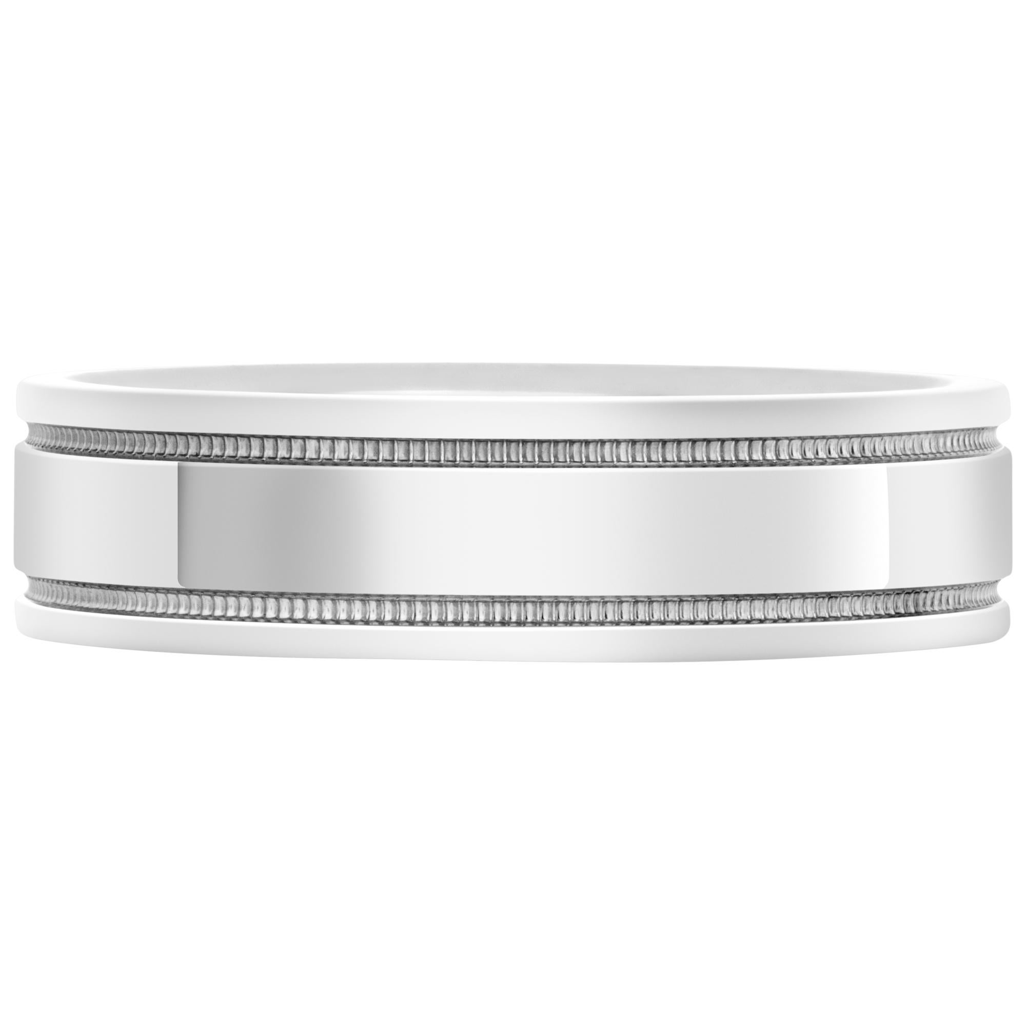 Tiffany & Co. Tiffany Essential Band double milgrain in Platinum.  4 mm wide. Size 10.This Tiffany & Co. ring is currently size 10 and some items can be sized up or down, please ask! It weighs 9.4 gramms and is Platinum.
