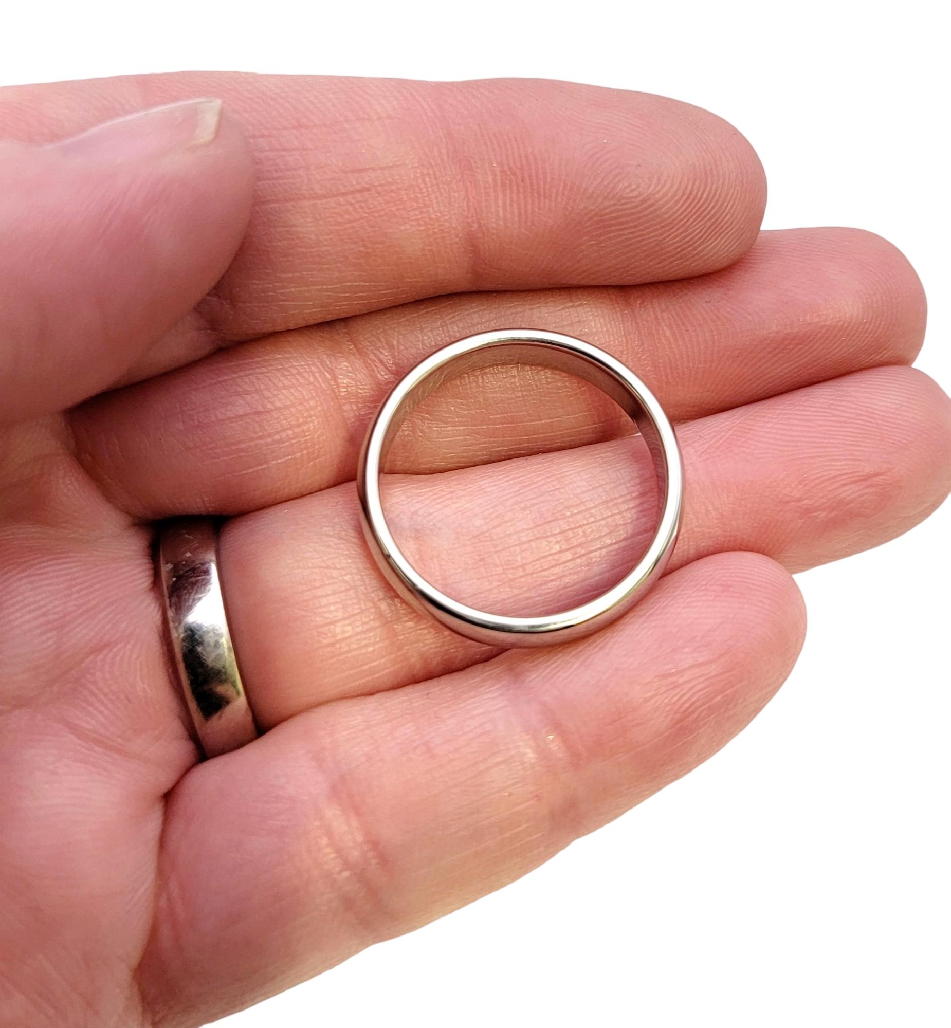 Tiffany & Co. Tiffany 'Forever' Polished Platinum Unisex Wedding Band Ring For Sale 5