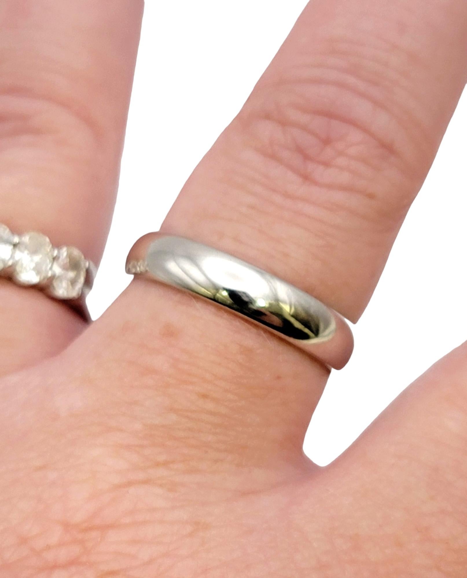 Tiffany & Co. Tiffany 'Forever' Polished Platinum Unisex Wedding Band Ring For Sale 1