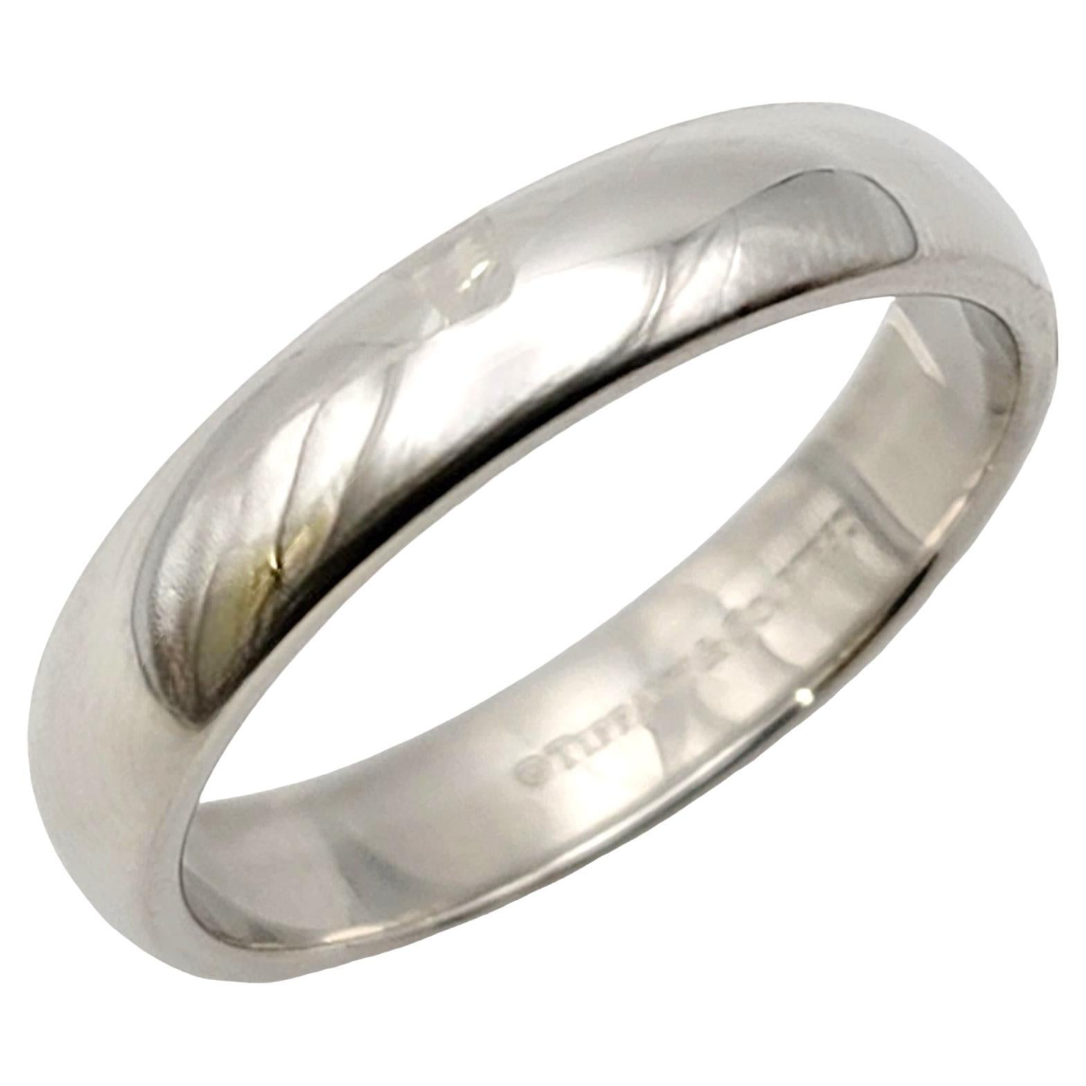 Tiffany & Co. Tiffany 'Forever' Polished Platinum Unisex Wedding Band Ring For Sale