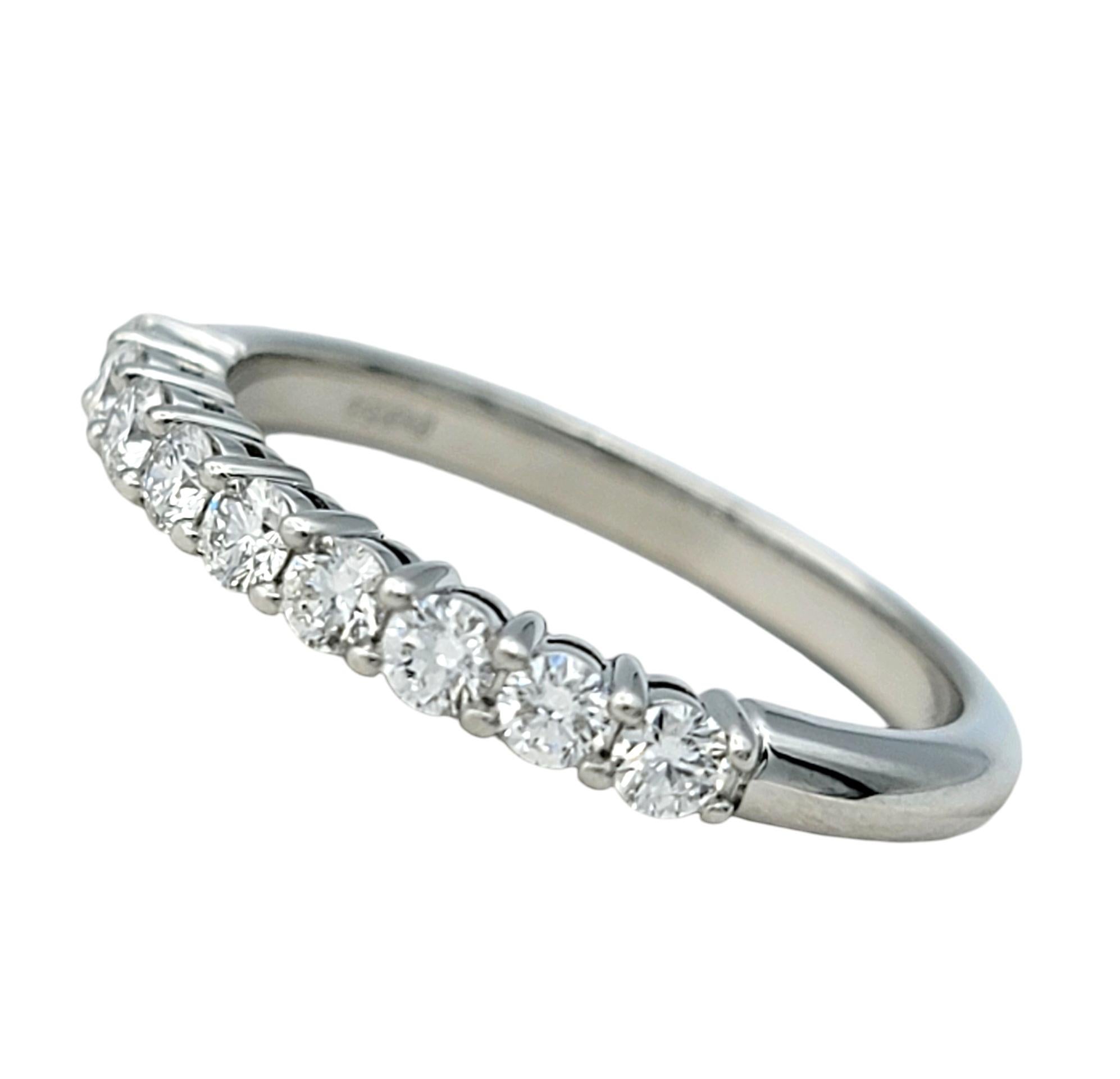 Contemporary Tiffany & Co. Tiffany Forever Round Diamond Semi-Eternity Band Ring in Platinum For Sale