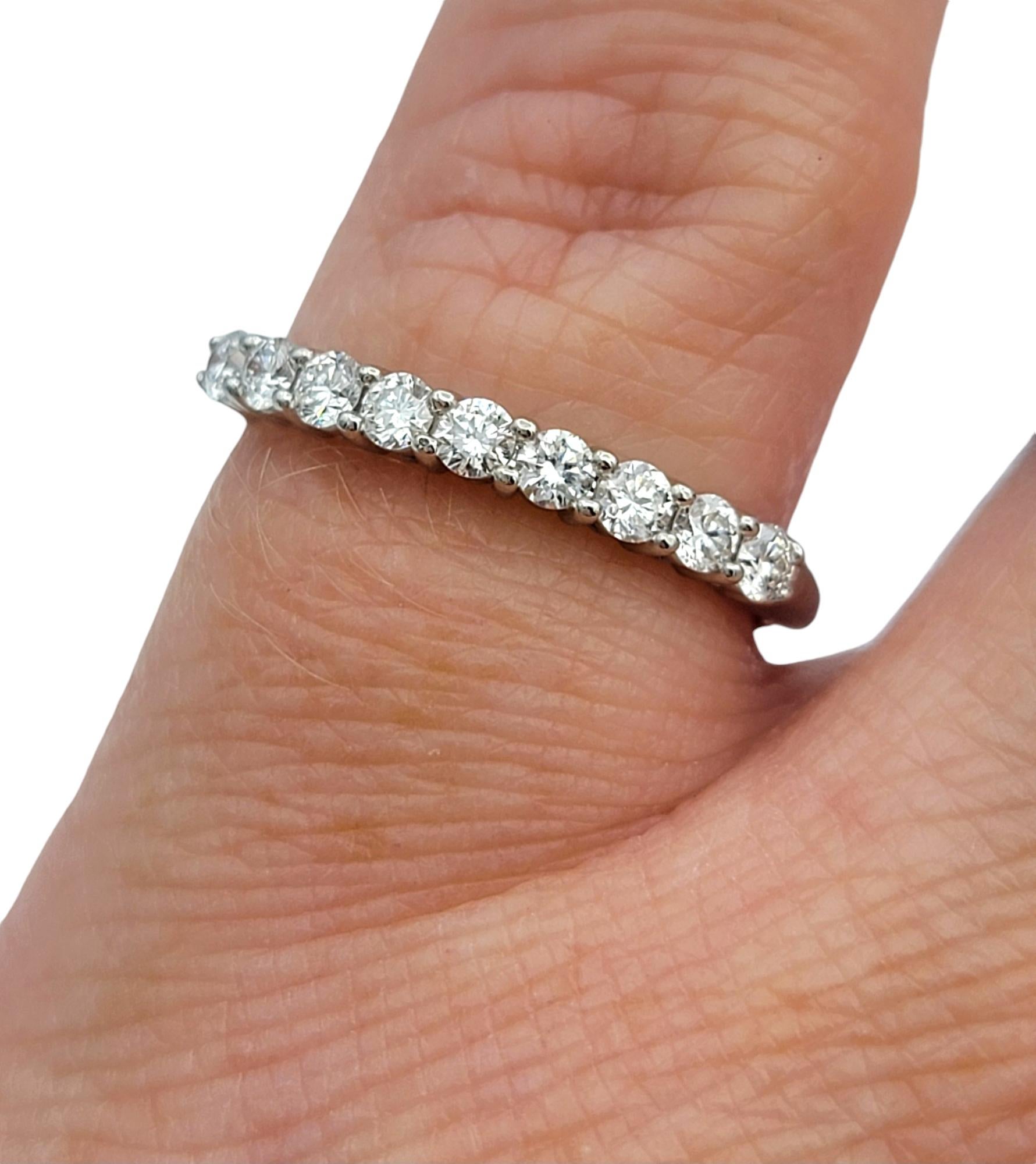Tiffany & Co. Tiffany Forever Round Diamond Semi-Eternity Band Ring in Platinum For Sale 1