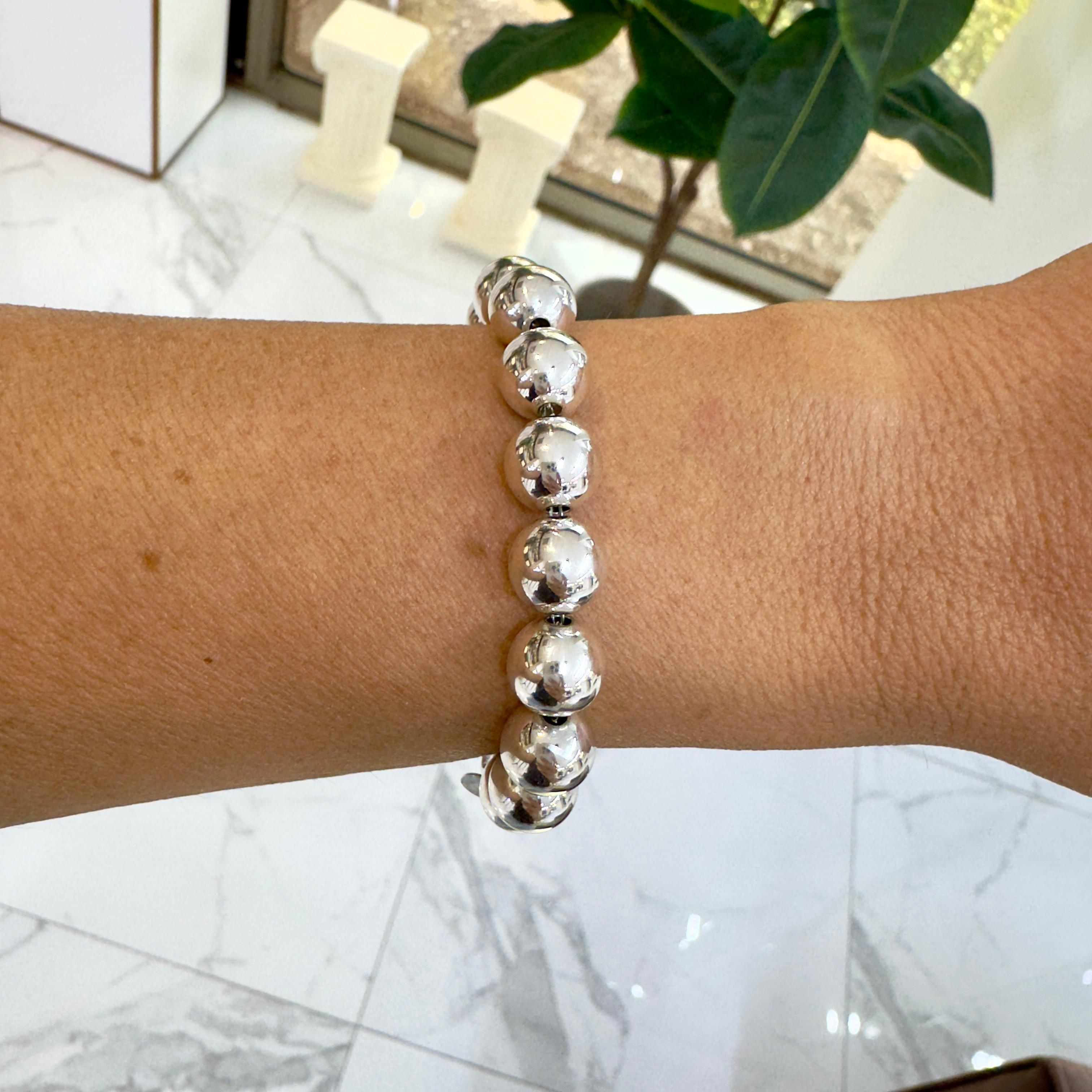 Tiffany & Co. Pulsera de bolas Tiffany Hardwear 925 en plata, pulsera de bolas de 10 MM en venta 3