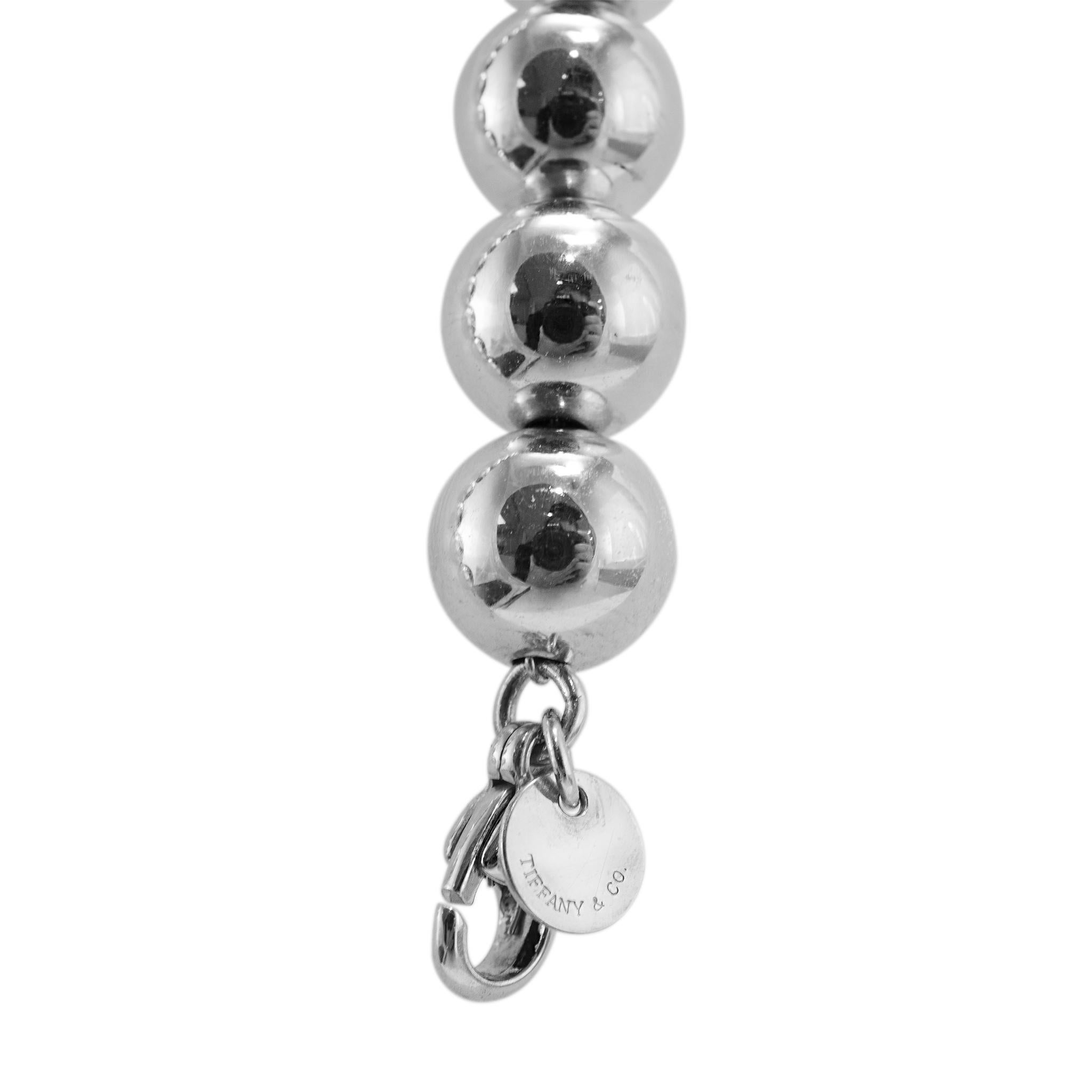 Tiffany & Co. Tiffany Hardwear 925 Sterling Silber abgestufte Kugel Halskette im Angebot 1