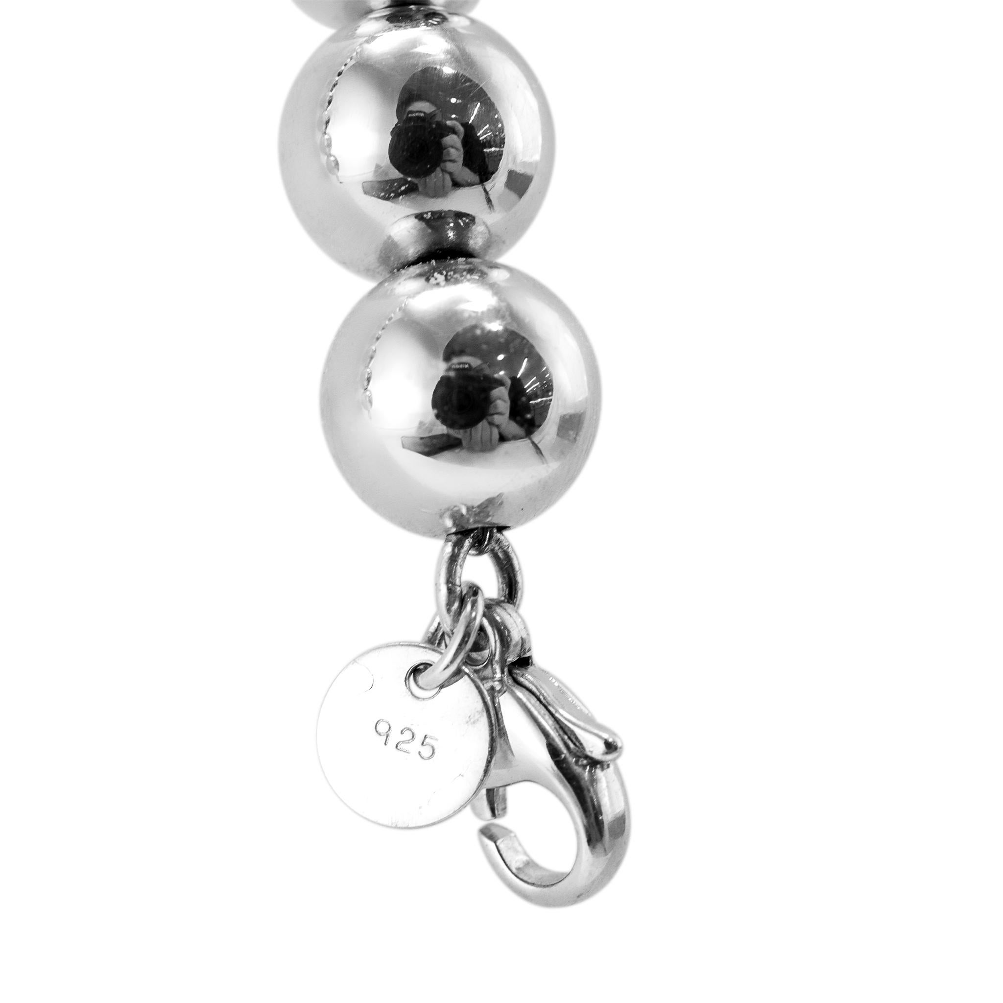 Tiffany & Co. Tiffany Hardwear 925 Sterling Silber abgestufte Kugel Halskette im Angebot 2