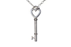 Tiffany & Co Tiffany Heart Key in Silver Pendant Necklace Chain Link