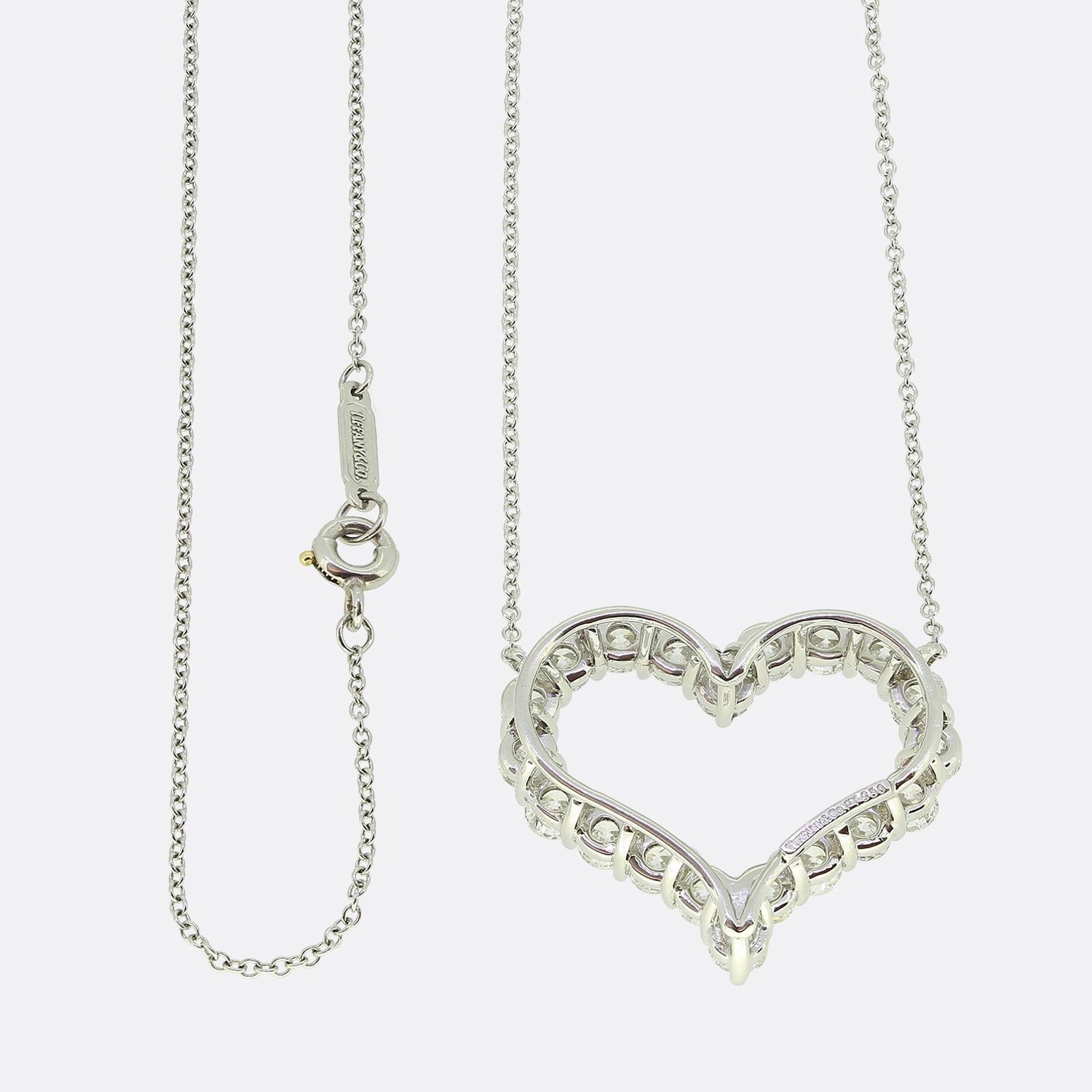 Brilliant Cut Tiffany & Co. Tiffany Hearts 2.00 Carat Diamond Necklace For Sale