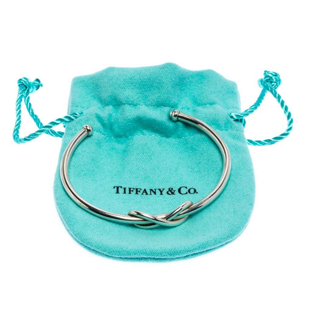 Tiffany & Co. Tiffany Infinity Silver Open Cuff Bracelet In Good Condition In Dubai, Al Qouz 2