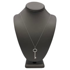 Tiffany & Co. Tiffany Kets Platinum Natural Diamond Pendant Drop Long Necklace