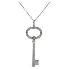 Tiffany & Co. Tiffany Kets Platino Diamante Natural Colgante Gota Collar Largo