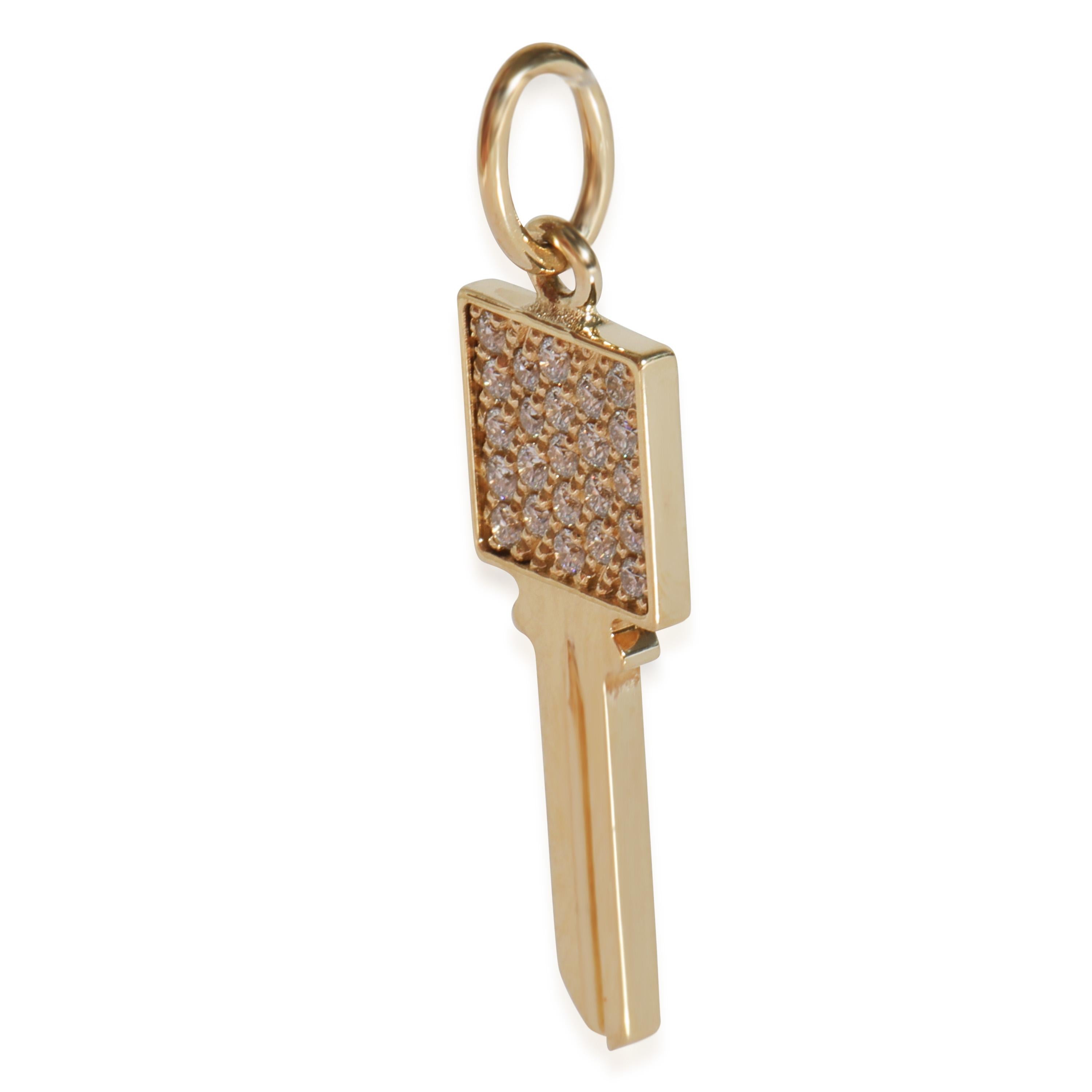 Tiffany & Co. Tiffany Key Pendant in 18k Yellow Gold 0.12 CTW In Excellent Condition In New York, NY