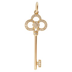 Tiffany & Co. Tiffany Keys 18K Yellow Gold Pave Diamond Key Pendant