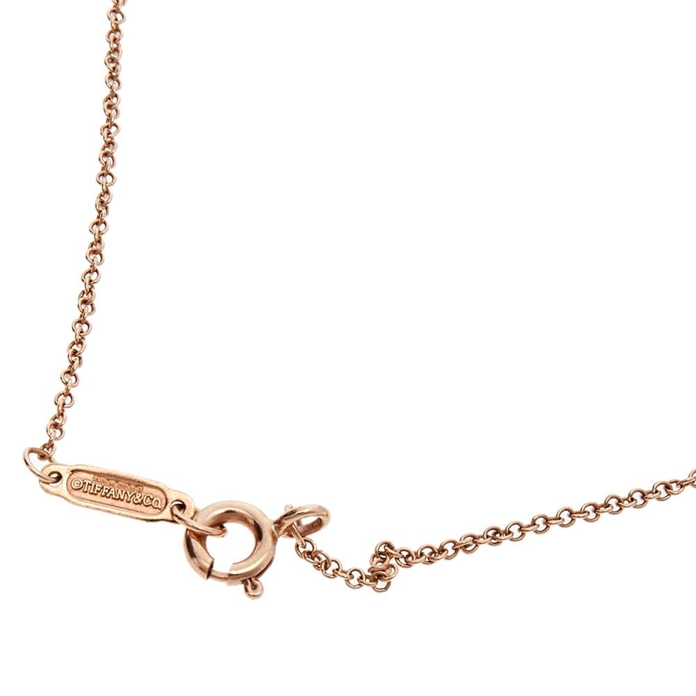 Tiffany & Co. Tiffany Keys Crown Key Diamond 18K Yellow Gold Pendant Necklace In Good Condition In Dubai, Al Qouz 2