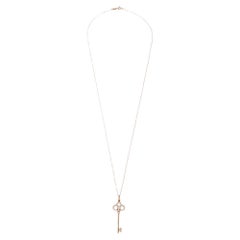 Tiffany & Co. Tiffany Keys Crown Key Diamond 18K Yellow Gold Pendant Necklace