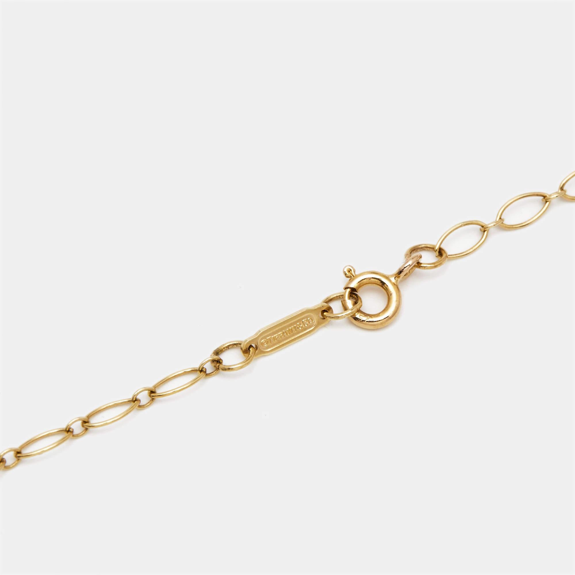 Aesthetic Movement Tiffany & Co. Tiffany Keys Daisy Diamond 18k Rose Gold Long Pendant Necklace For Sale