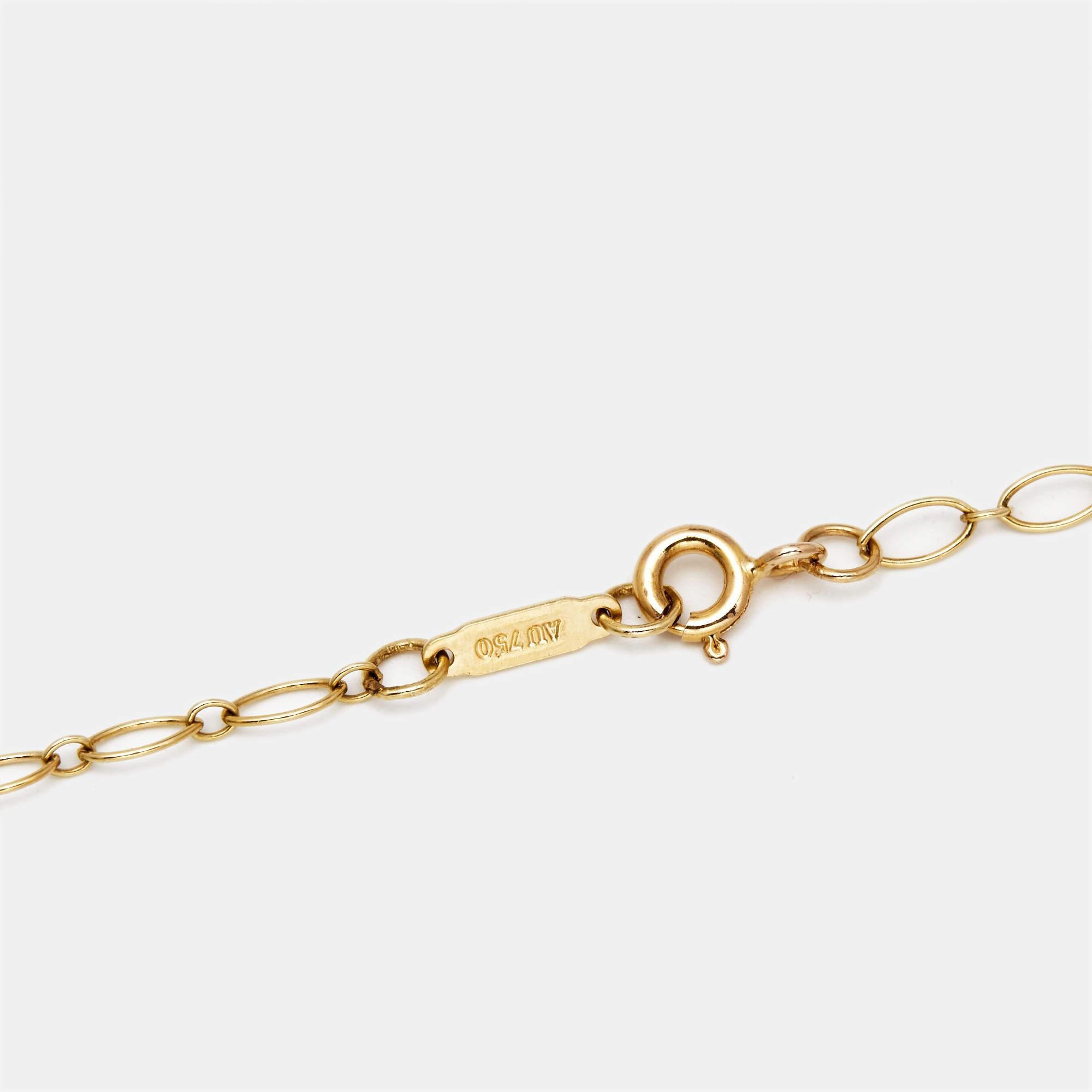 Tiffany & Co. Tiffany Keys Daisy Diamond 18k Rose Gold Long Pendant Necklace In Excellent Condition In Dubai, Al Qouz 2