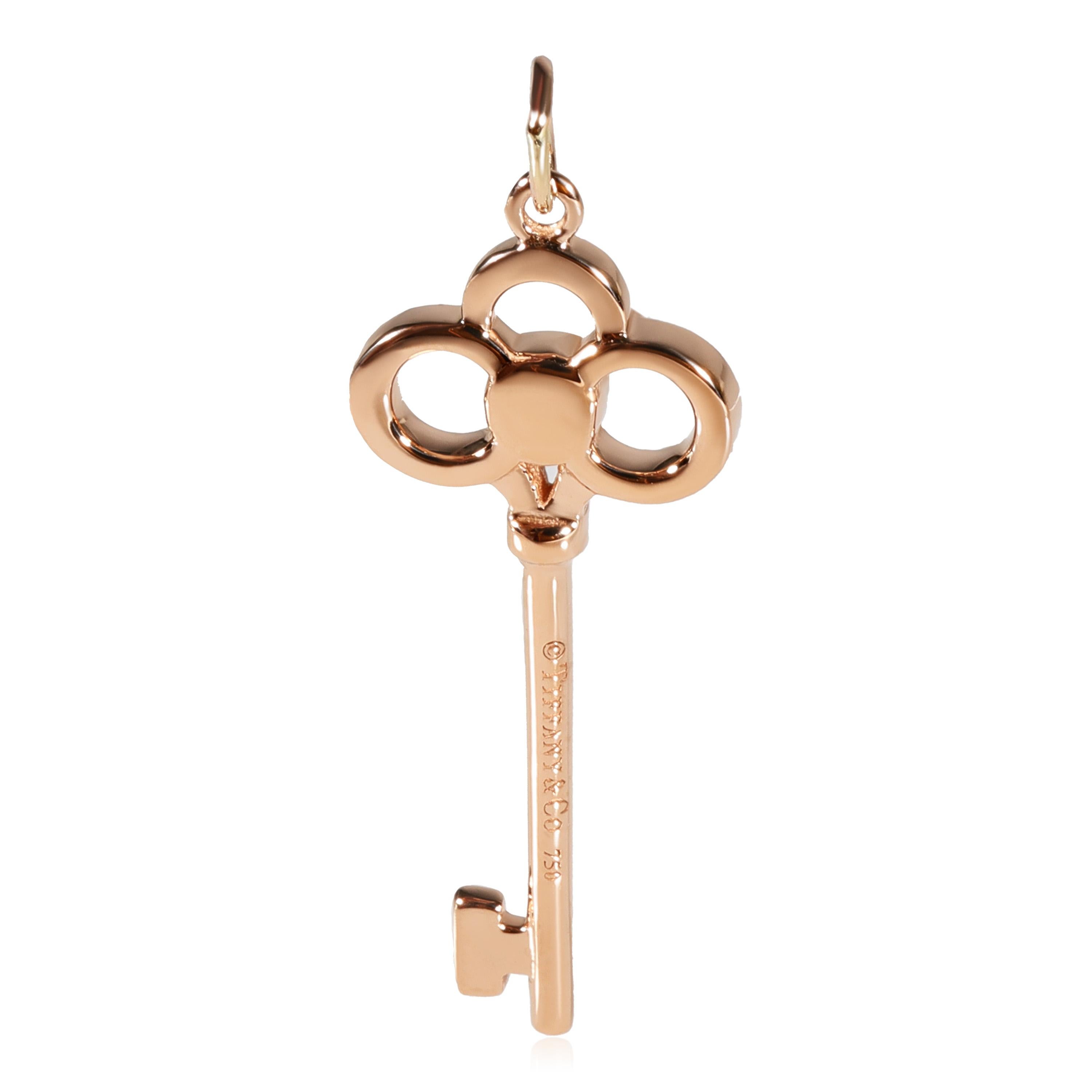 Tiffany & Co. Tiffany Keys Diamond Crown Pendant in 18k Rose Gold 0.11 CTW In Excellent Condition In New York, NY