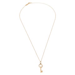 Tiffany & Co. Tiffany Keys Modern Keys Diamond 18k Gold Pendant Necklace