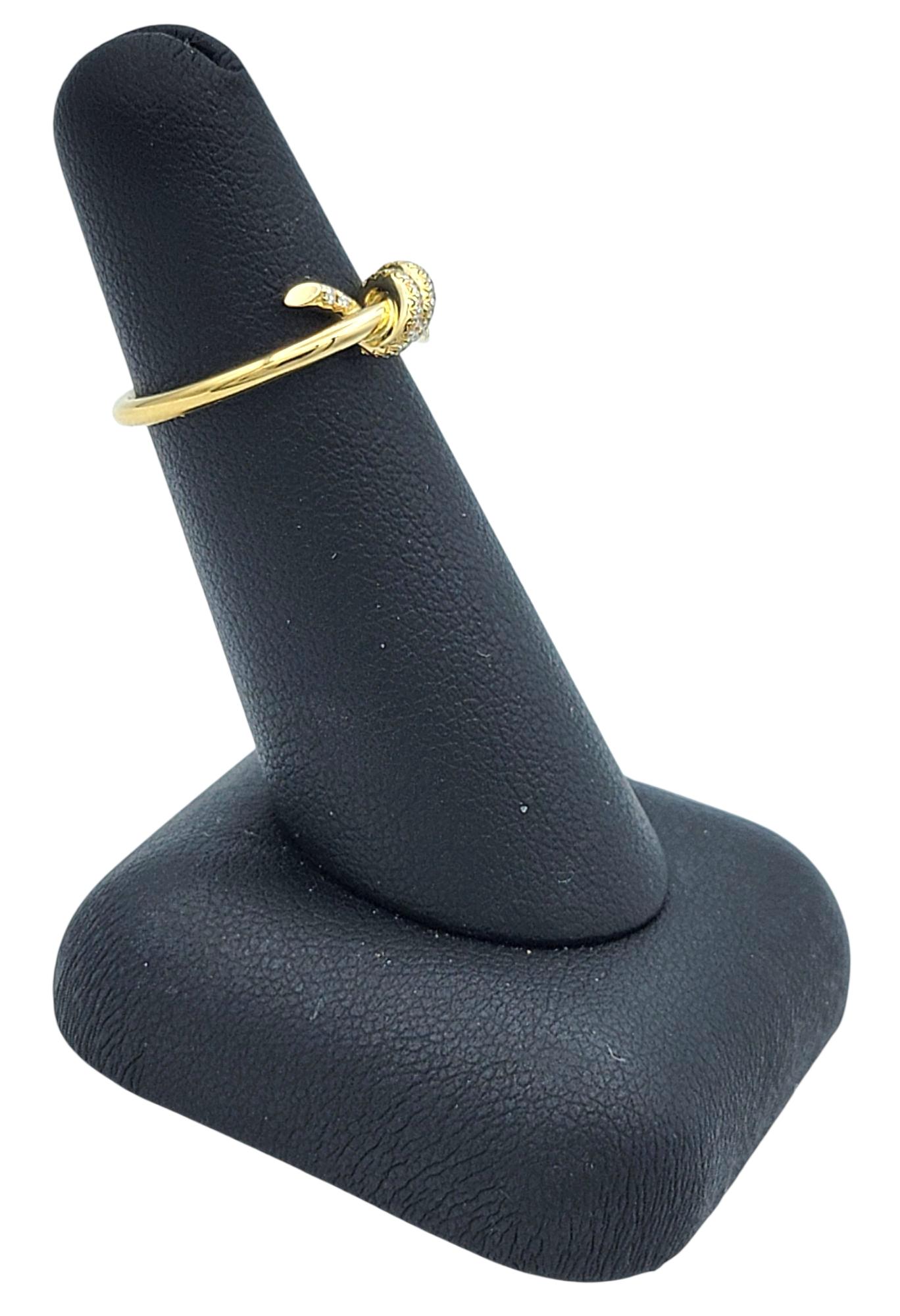 Tiffany & Co. Tiffany Knot Band Ring with Pavé Diamonds in 18 Karat Yellow Gold im Angebot 4