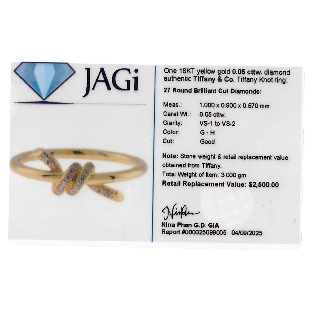 Tiffany & Co. Tiffany Knot Band Ring with Pavé Diamonds in 18 Karat Yellow Gold im Angebot 5