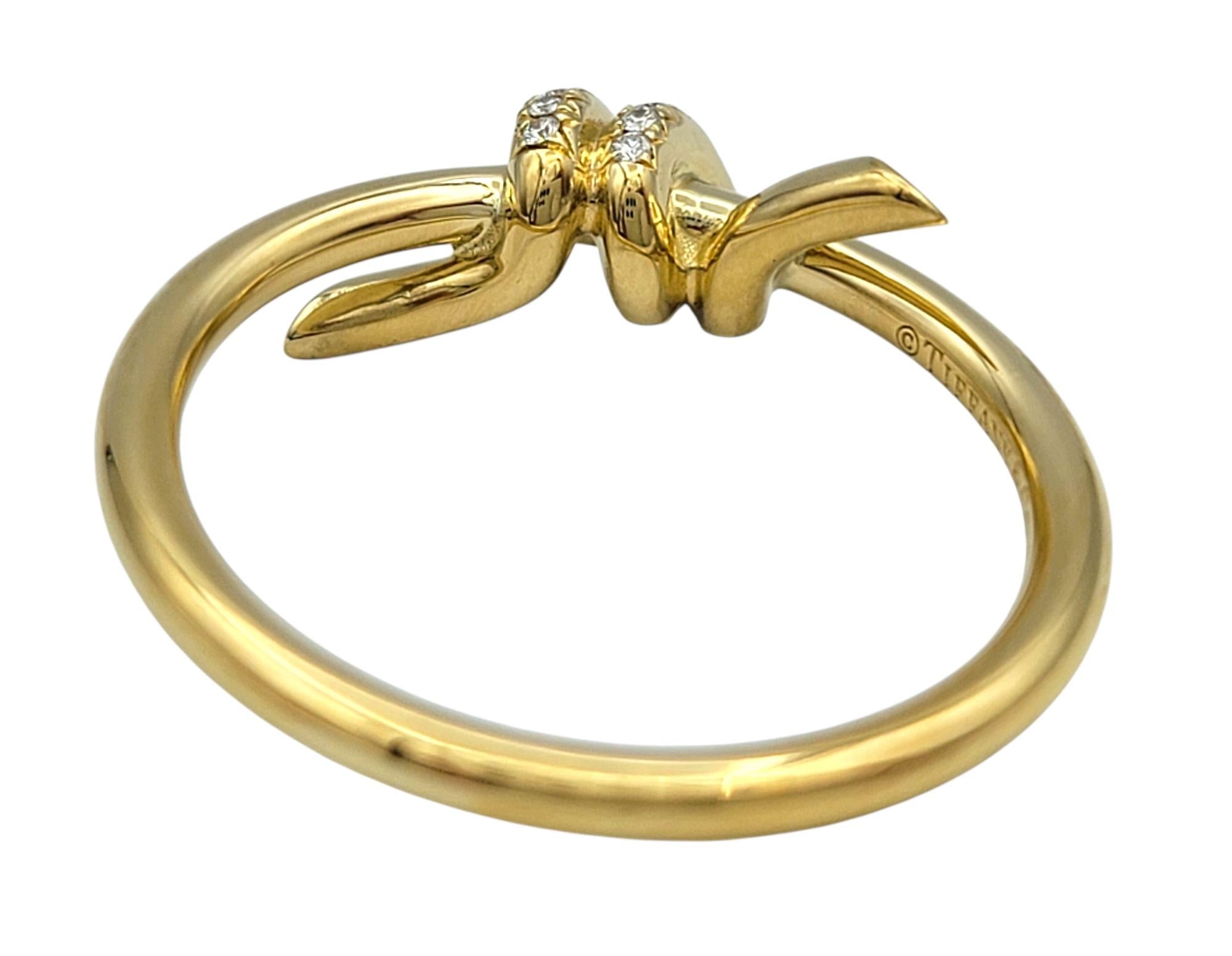 Tiffany & Co. Tiffany Knot Band Ring with Pavé Diamonds in 18 Karat Yellow Gold im Zustand „Gut“ im Angebot in Scottsdale, AZ