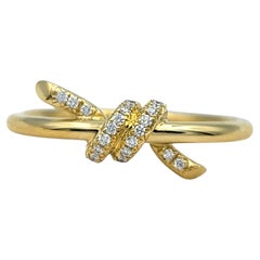 Tiffany & Co. Tiffany Knot Band Ring with Pavé Diamonds in 18 Karat Yellow Gold