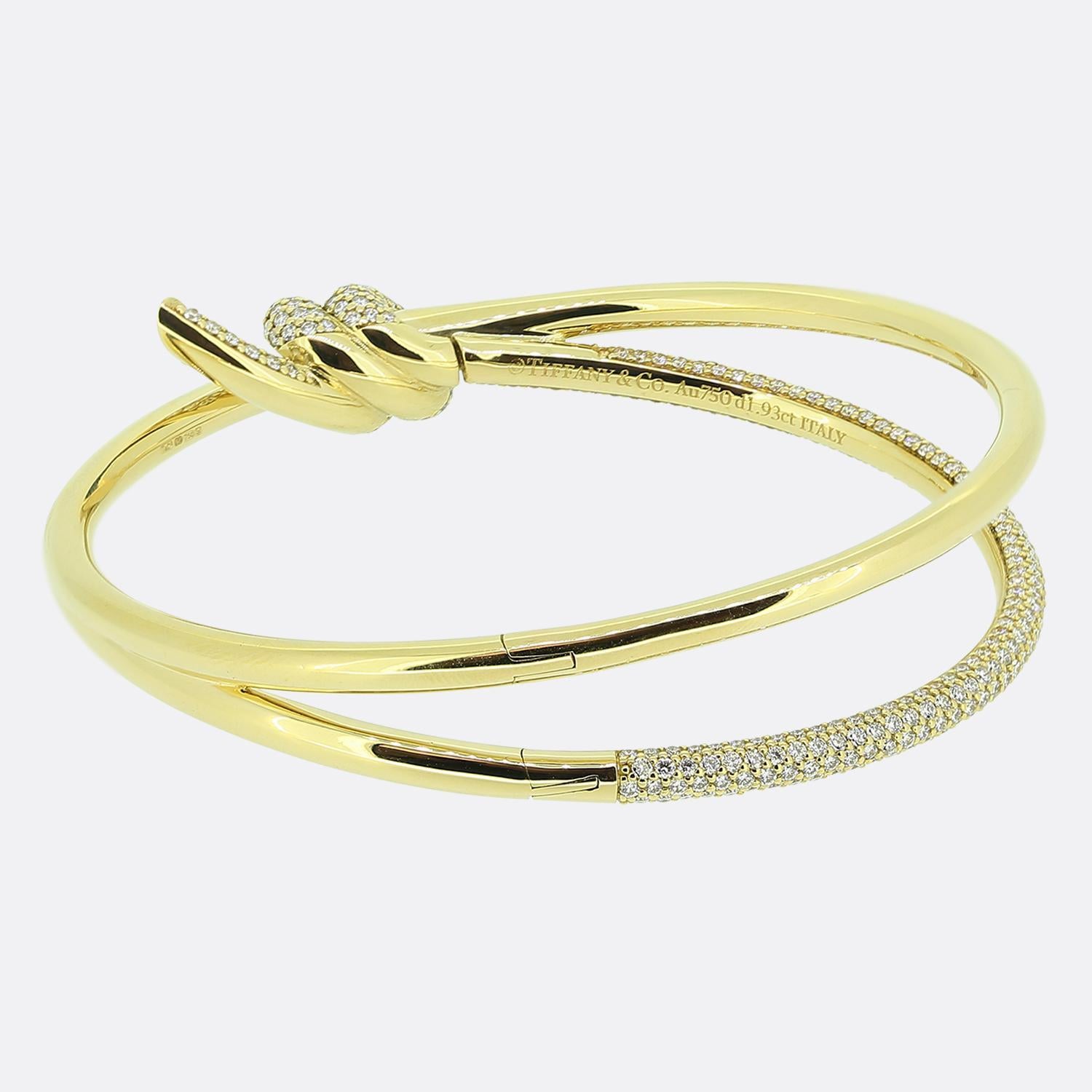 Tiffany & Co. Tiffany Knot Double Row Hinge Bangle In Excellent Condition For Sale In London, GB