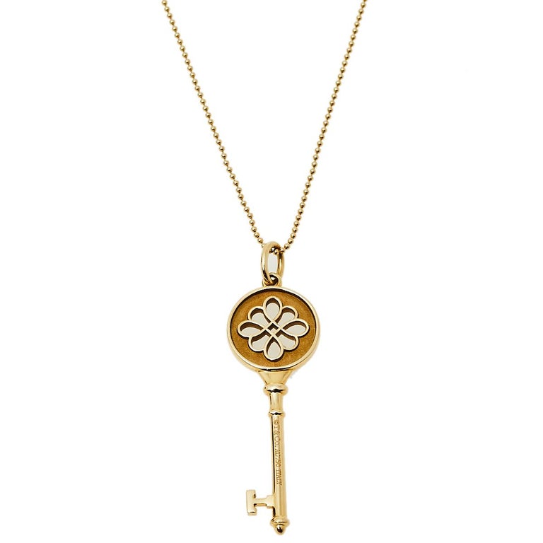 Tiffany and Co. Tiffany Knot Key 18K Yellow Gold Pendant Necklace at
