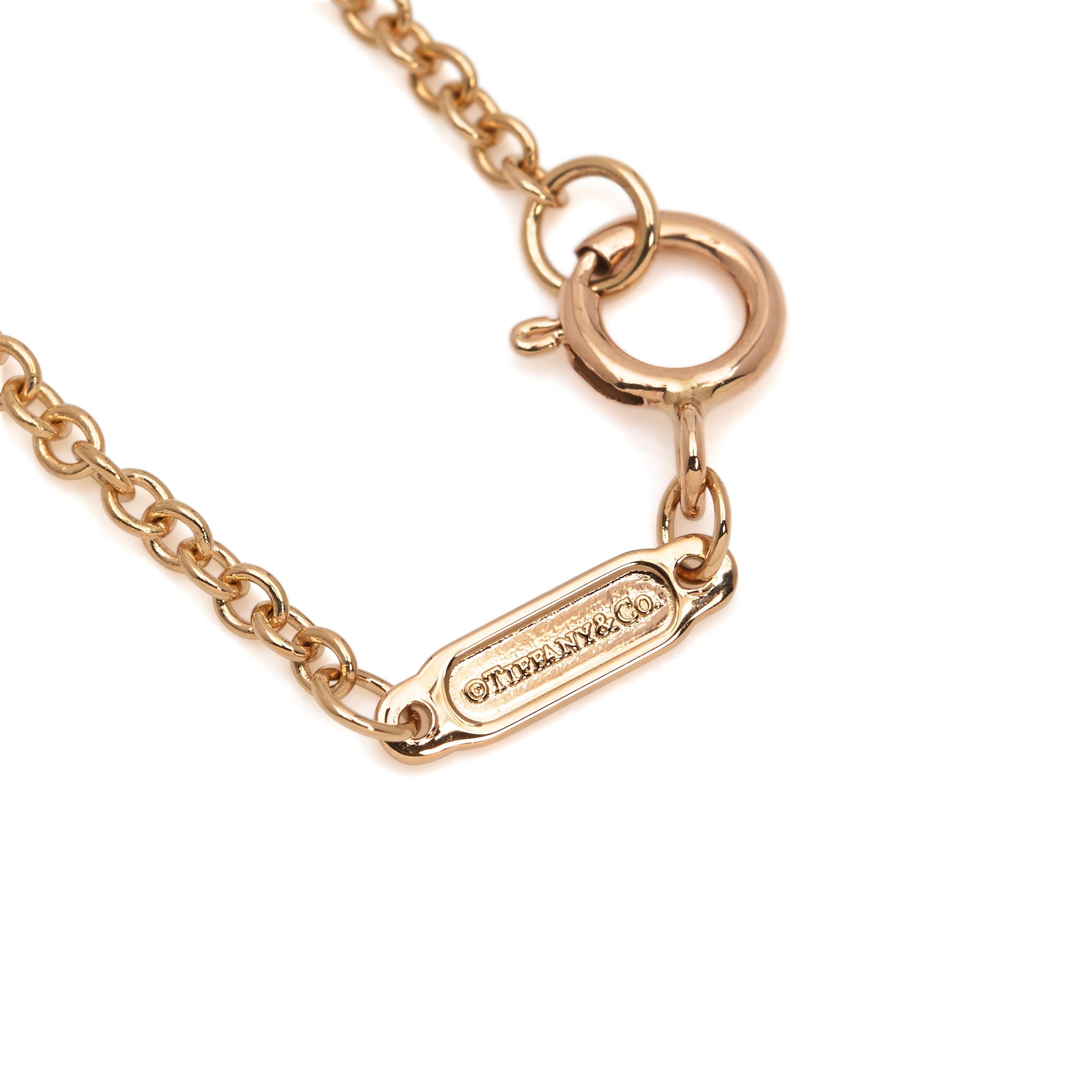 Tiffany & Co. 'Tiffany Knot' Rose Gold Diamond Pendant Necklace In Excellent Condition In New York, NY