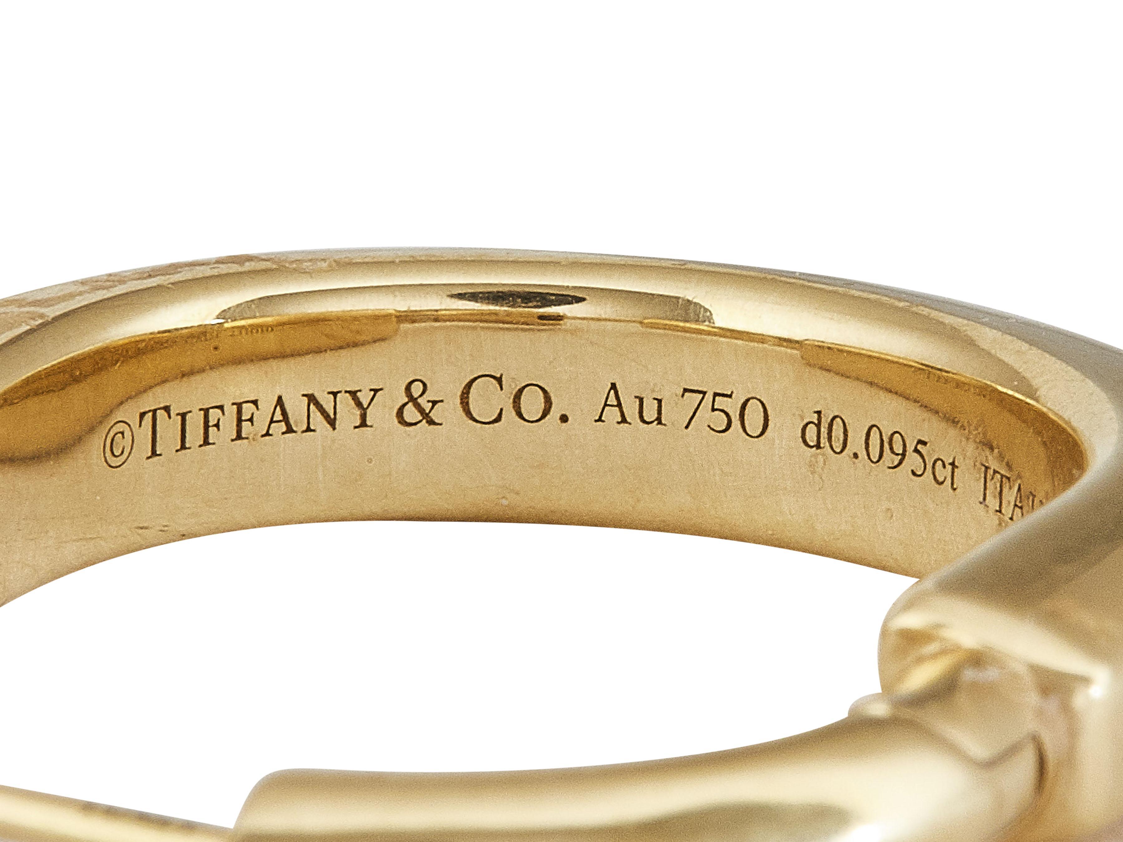 Tiffany & Co. Orecchini Tiffany Lock medi in oro giallo 18 carati con diamante In condizioni buone in vendita a New York, NY