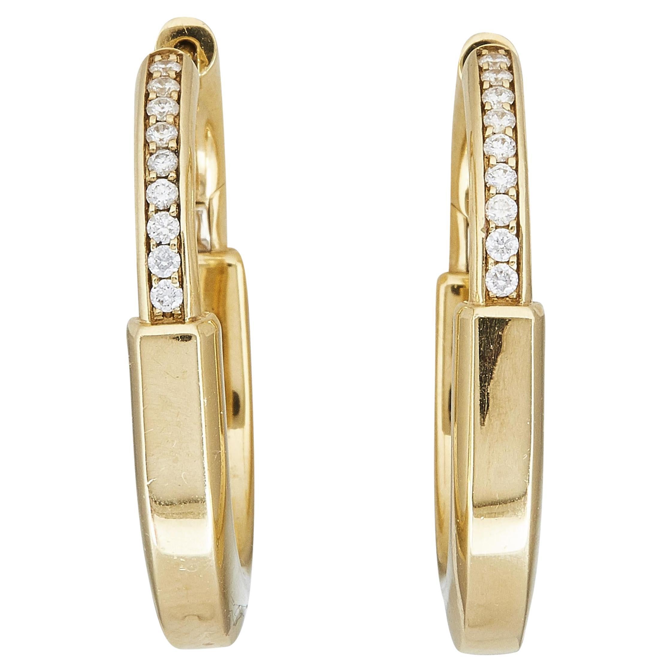 Tiffany & Co. Orecchini Tiffany Lock medi in oro giallo 18 carati con diamante in vendita