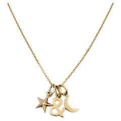 Vintage Tiffany & Co. Tiffany Love Moon and Star Charm Necklace in 18 Karat Rose Gold