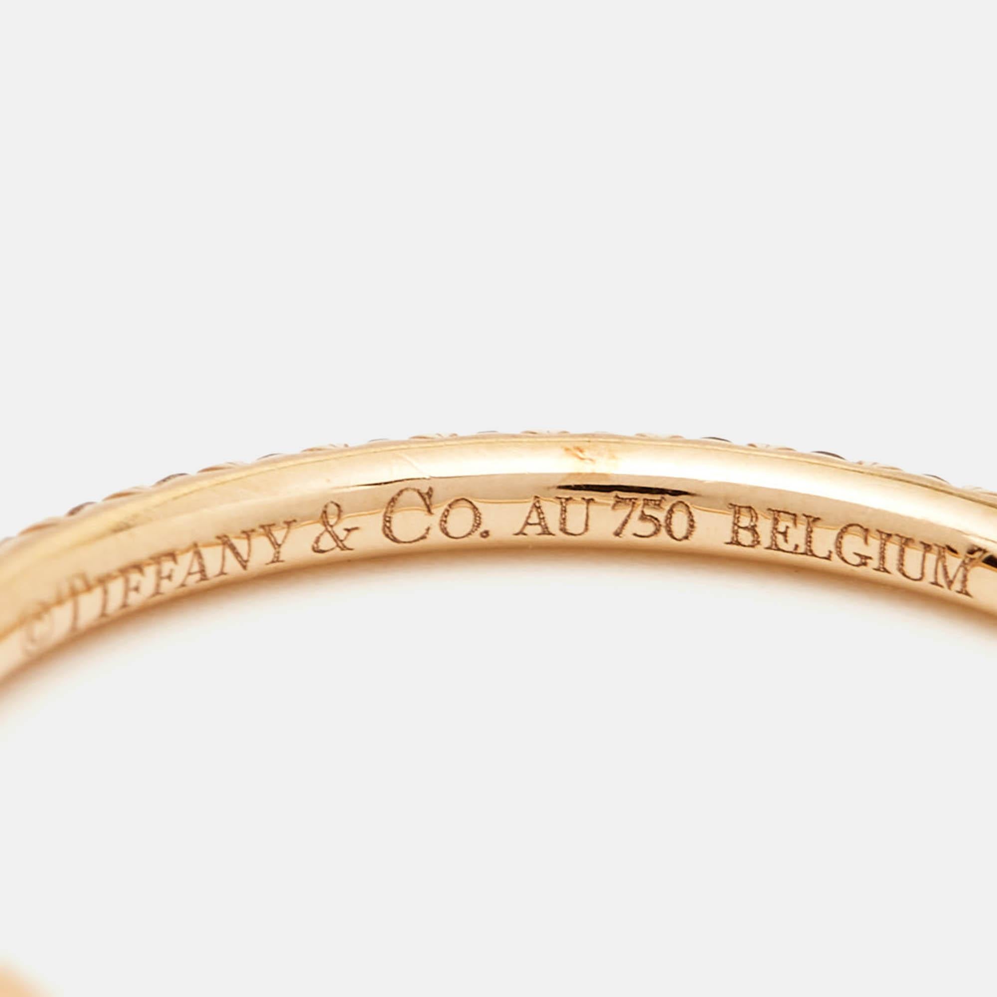 Tiffany & Co. Tiffany Metro Diamond 18k Rose Gold Ring Size 53 2