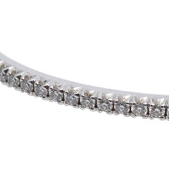 Tiffany & Co. Tiffany Metro Diamond 18k White Gold Hinged Bangle Bracelet