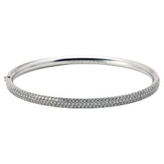 Tiffany & Co. Tiffany Metro Three Row Diamonds 18k White Gold Bracelet