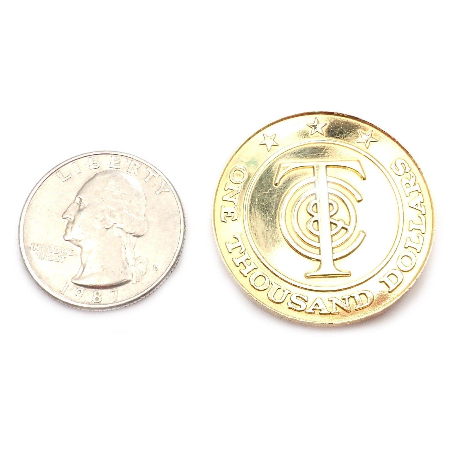 Tiffany & Co. “Tiffany Money” $1, 000 Solid Yellow Gold Token Coin In New Condition In Holland, PA