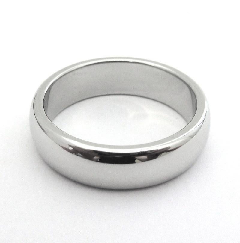 TIFFANY & Co. TIFFANY Notes Platinum 6mm Lucida Wedding Band Ring 9 1